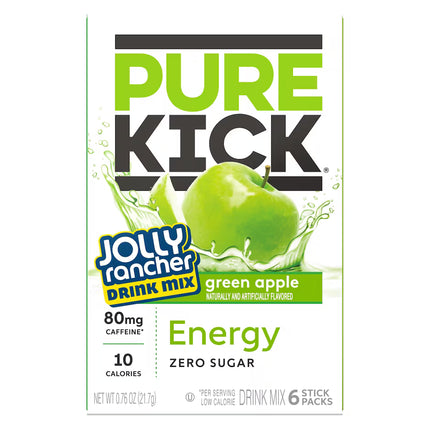 Pure Kick Jolly Rancher Green Apple-flavored Drink Mix, 6-pc