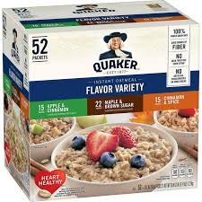 Quaker Instant Oatmeal Variety Pack, 52 pk./1.46 oz.