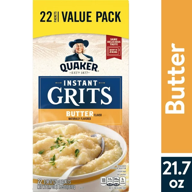 Quaker, Instant Grits Value Pack, Butter, 0.99 oz, 22 Packets