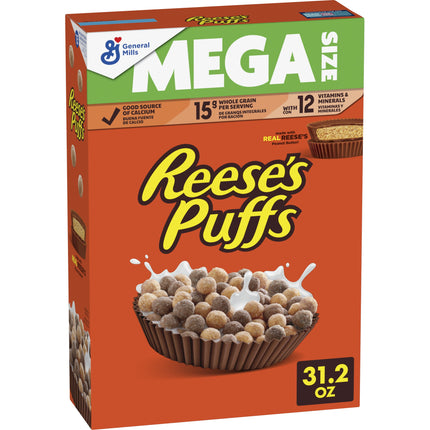 REESE'S PUFFS Breakfast Cereal, Chocolatey Peanut Butter Cereal, 11.5 Oz