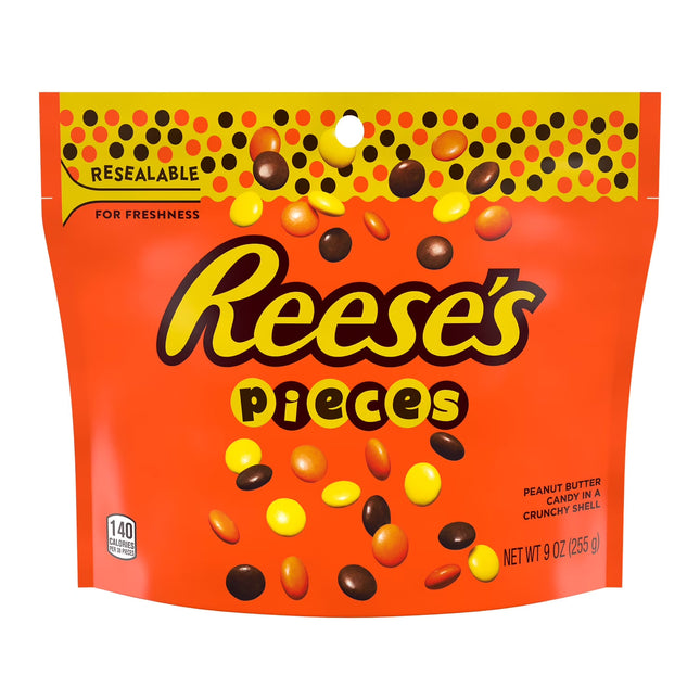 REESE'S PIECES Peanut Butter in a Crunchy Shell Candy Bag, 9 Oz