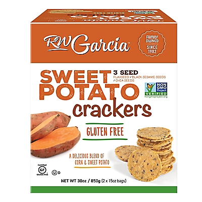 RW Garcia 3 Seed Sweet Potato Crackers, 30 oz