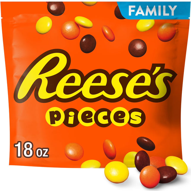 Reese's Pieces Peanut Butter in a Crunchy Shell Candy, Family Pack 18 oz