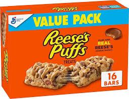 Reese's Puffs Breakfast Cereal Treat Bars, Peanut Butter & Cocoa, 16 ct