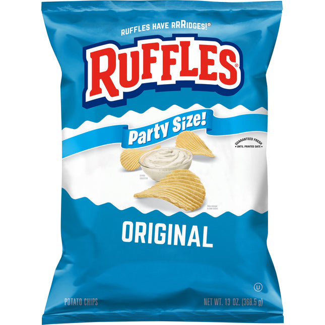 Ruffles Original Flavor Potato Snack Chips,Party Size, 13 Oz Bag