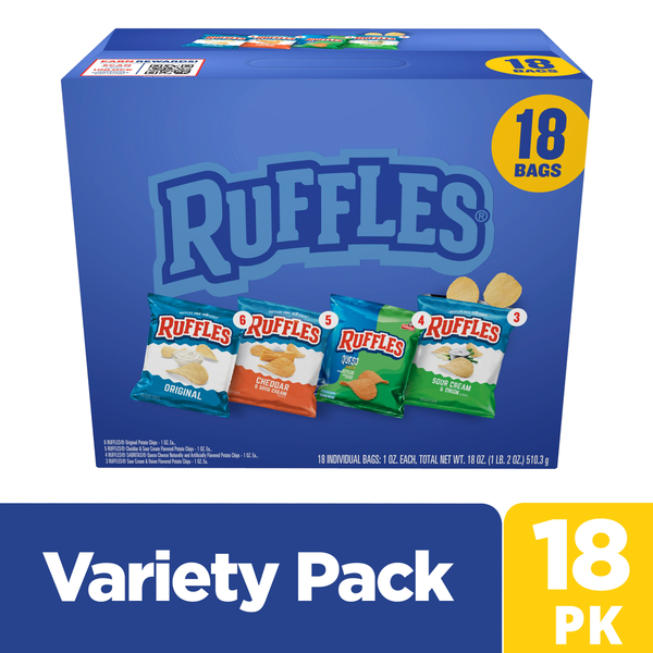 Ruffles Potato Chips Variety Pack 18 CT
