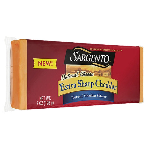 SARGENTO Extra Sharp Natural Cheddar Cheese, 7 oz Block