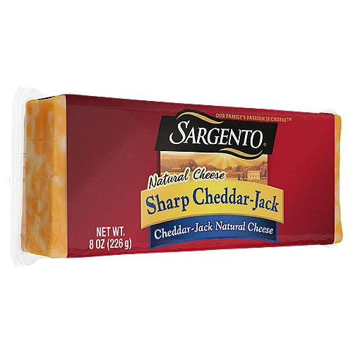 Sargento Sharp Cheddar-Jack Natural Cheese, 8 oz Block