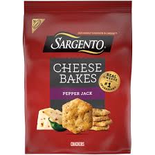 Sargento Cheese Bakes Pepper Jack Crackers, Cheese Crackers, Lunch Snacks, 4.5 Oz