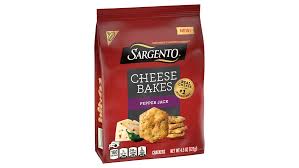 Sargento Cheese Bakes Pepper Jack Crackers, Cheese Crackers, Lunch Snacks, 4.5 Oz