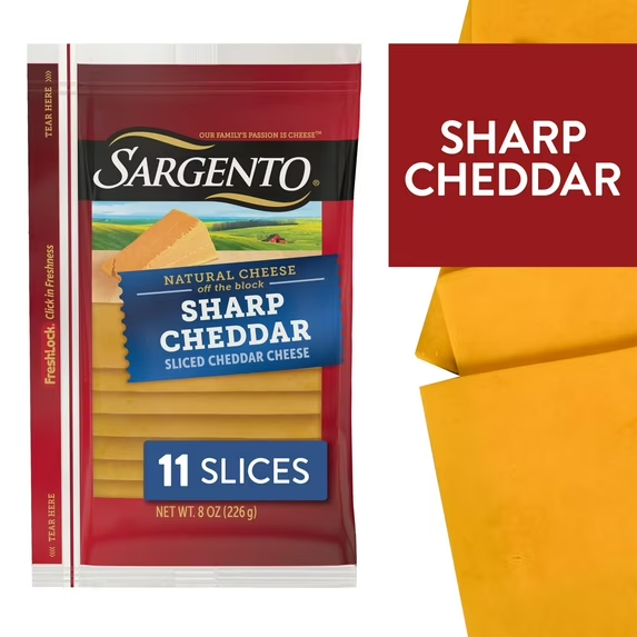 Sargento Sliced Sharp Natural Cheddar Cheese, 11 slices