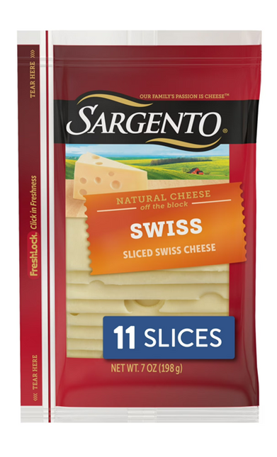Sargento Sliced Swiss Natural Cheese, 11 slices