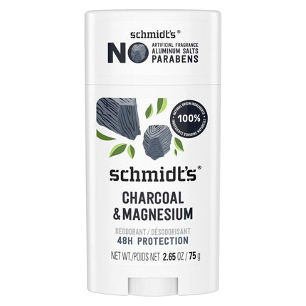 Schmidt'S Charcoal & Magnesium 24 Hour Odor Protection, Aluminum-Free Vegan Deodorant, 2.65 Oz