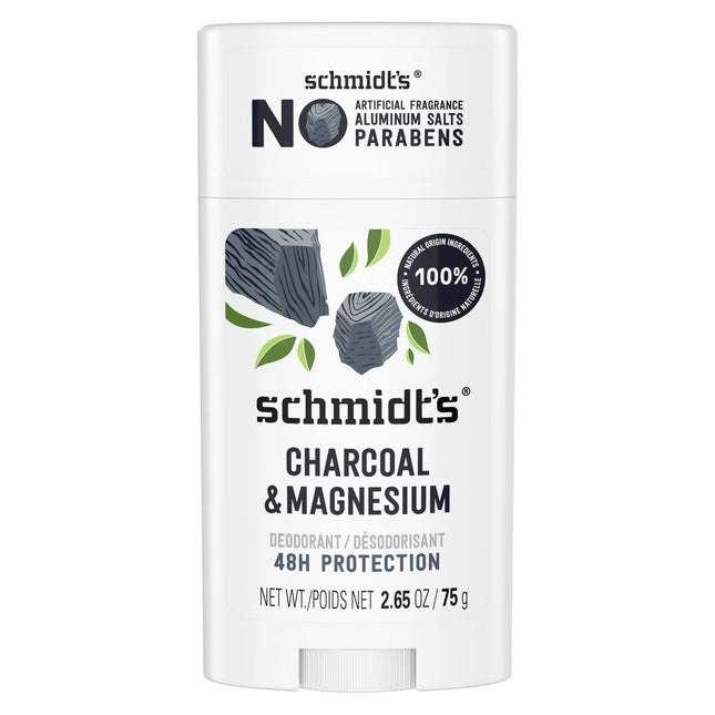 Schmidt'S Charcoal & Magnesium 24 Hour Odor Protection, Aluminum-Free Vegan Deodorant, 2.65 Oz