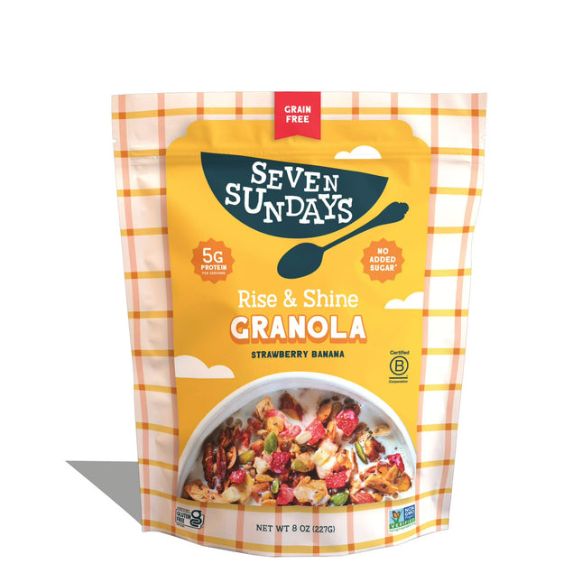 Seven Sundays Grain-Free Strawberry Banana Nut Granola with Nuts, Gluten-Free, 8 oz Bag