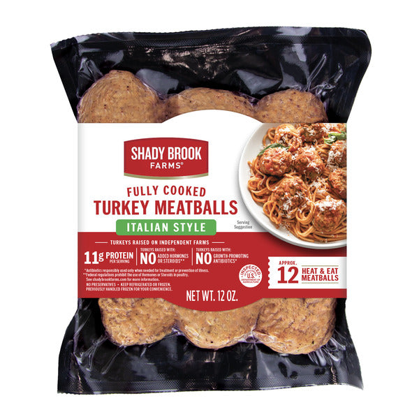 Shady Brook Farms® Fully Cooked Italian Style Turkey Meatballs, 12 oz.