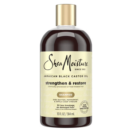 Sheamoisture Strengthen & Restore Shampoo 100% Pure Jamaican Black Castor Oil, 13 Oz