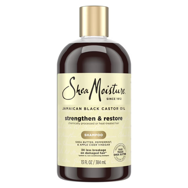 Sheamoisture Strengthen & Restore Shampoo 100% Pure Jamaican Black Castor Oil, 13 Oz