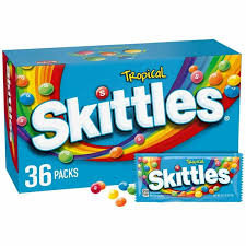Skittles Bite Size Candy, Tropical, 2.17 oz, 36-count