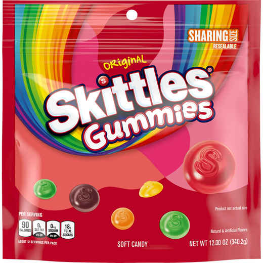 Skittles Original Gummy Candy, Sharing Size - 12 oz Bag