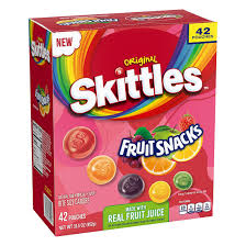 Skittles Original Real Fruit Juice Fruit Snacks Bulk Box, 42 ct.