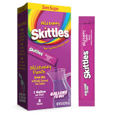 Skittles Zero Sugar  Powdered Drink Mix, Wild Berry Punch, 8 Count