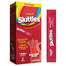 Skittles Zero Sugar  Powdered Drink Mix, Original Punch, 8 Count Packets