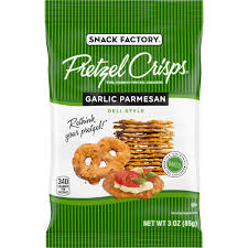 Snack Factory Garlic Parmesan Pretzel Chips, 3 oz. Bags