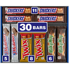 Snickers, Twix & More Chocolate Candy Bars, Full-Size Variety Pack, 30 ...