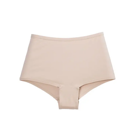 Women's Soft Stretch Organic Cotton Boy short Panties Ecru