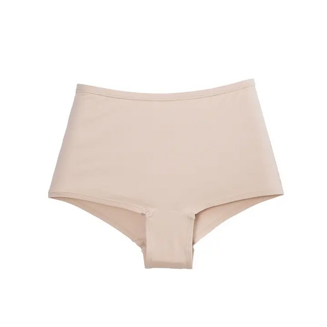 Women's Soft Stretch Organic Cotton Boy short Panties Ecru