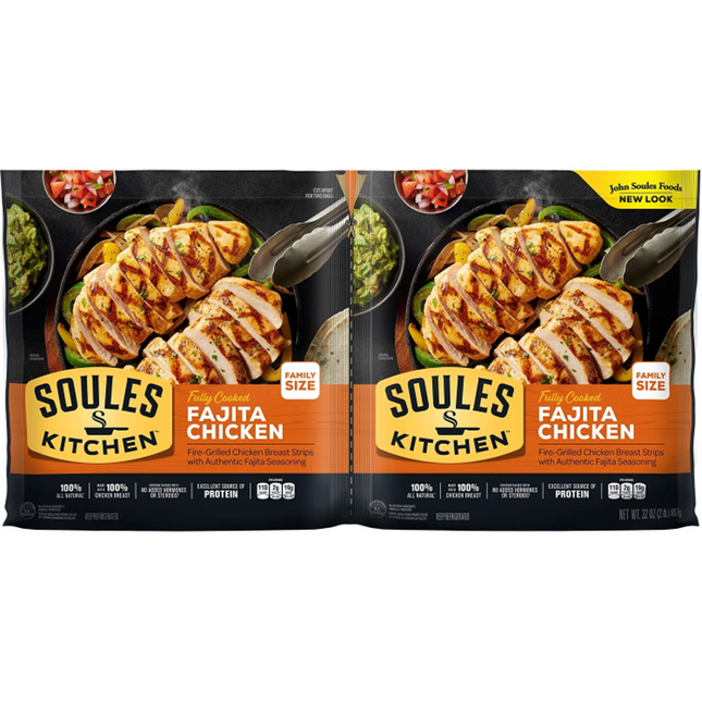 Soules Kitchen Chicken Breast Fajitas Strips, 32 oz. Twin PK
