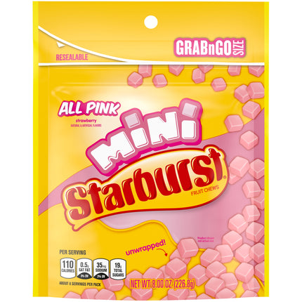 Starburst Favereds Minis Fruit Chewy Candy Grab N Go, 8 Oz Bag