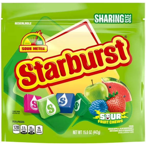 Starburst Sour Fruit Chews Chewy Candy, Sharing Size - 15.6 oz