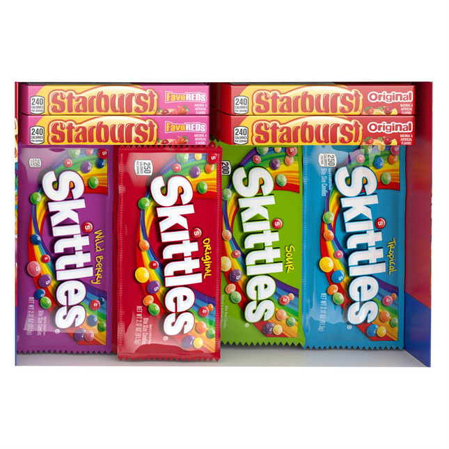 Starburst and Skittles Chewy  Candy Bulk Variety Box, 30 ct.