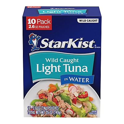 Starkist Chunk Light Tuna in Water Pouches, 10 ct./2.6 oz.