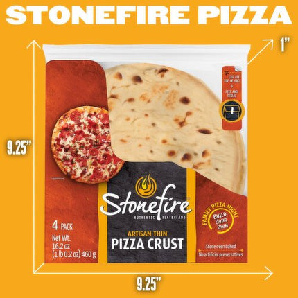 Stonefire Artisan Thin Pizza Crust, 4 count, 16.2 oz
