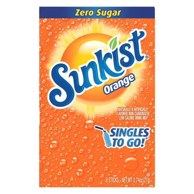 Sunkist Orange Zero Sugar Singles to Go!, 6-ct. Boxes