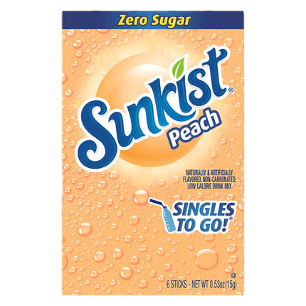 Sunkist Peach-flavored Drink Mix Sticks, 6-pc
