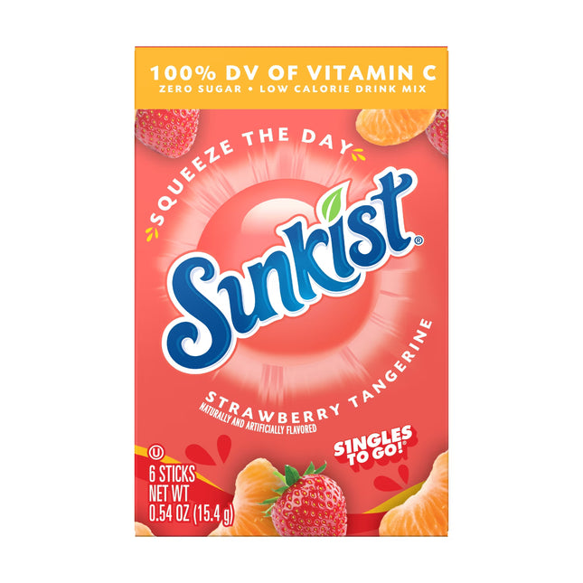 Sunkist Strawberry Tangerine-flavored Drink Sticks, 6-pc