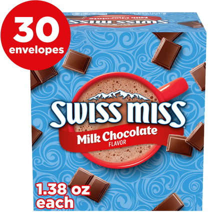Swiss Miss Milk Chocolate Flavored Hot Cocoa Mix, 1.38 Oz., 30-Count Envelopes