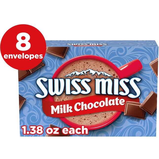 Swiss Miss Milk Chocolate Flavored Hot Cocoa Mix, 1.38 Oz., 8-Count Envelopes