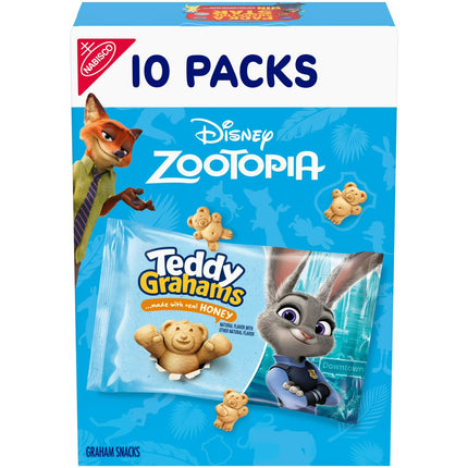 TEDDY GRAHAMS Honey Graham Snacks, 10 Kids Snack Packs