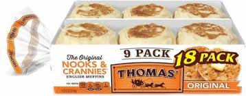 Thomas' Original Nooks and Crannies English Muffin, 18 ct