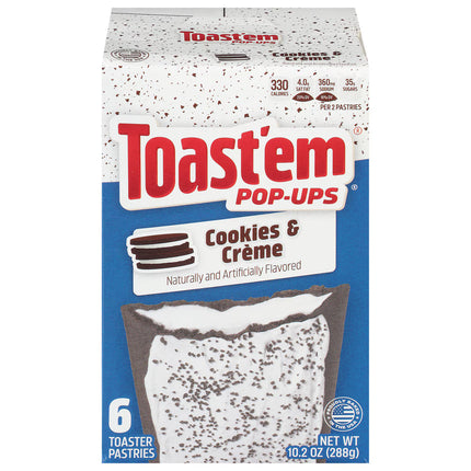 Toast'em Cookies & Creme Toaster Pastries, 6-pc