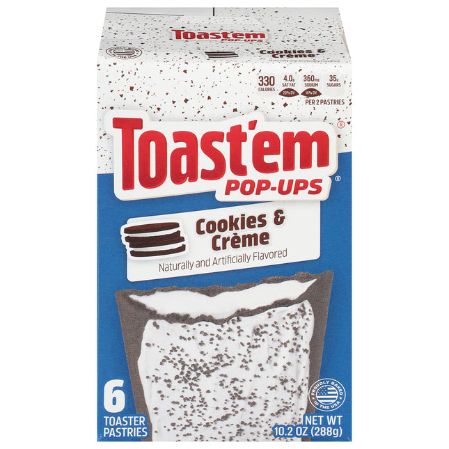 Toast'em Cookies & Creme Toaster Pastries, 6-pc