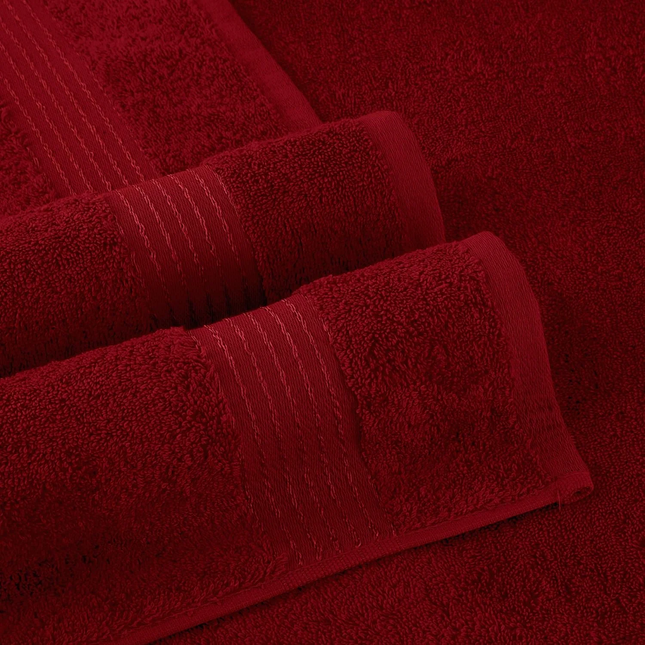 Bath Towels Set 3-Piece Turkish Cotton Soft, Absorbent and Premium Towel Burgundy