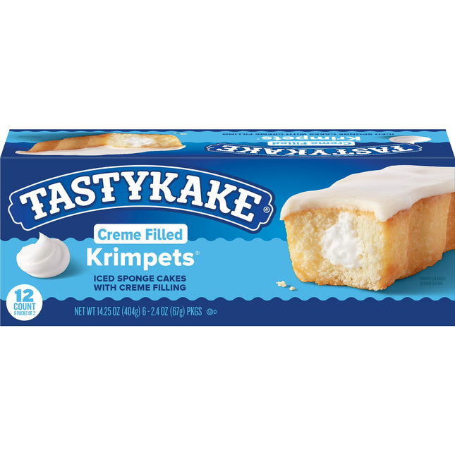 Tastykake Crème Filled Krimpets, 6-2.4 oz. Packages, 6 Count, Shelf-Stable