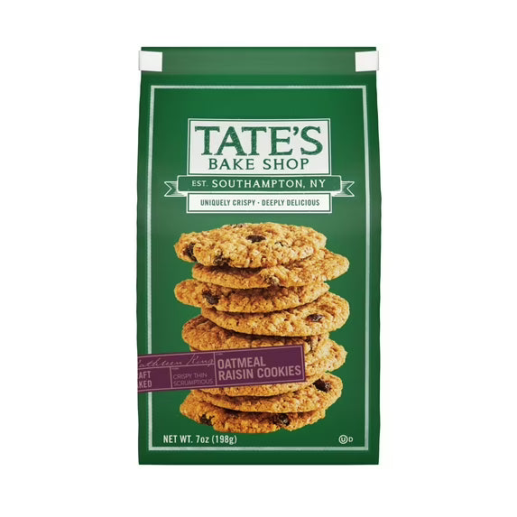 Tate'S Bake Shop Oatmeal Raisin Cookies, 7 Oz