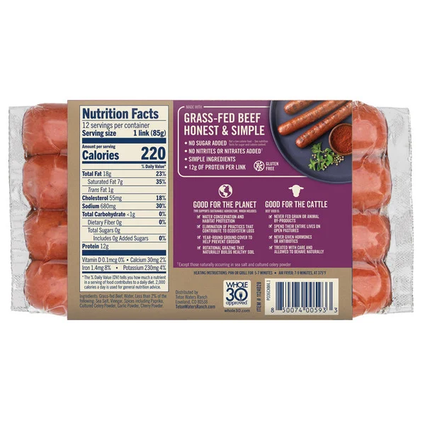 Teton Waters Ranch Polish Sausage, 2.25 lbs